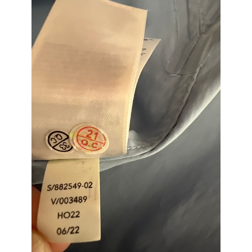 NWT Athleta, Oversized Performance Poplin Top Button Up Shirt Medium Heron Blue - Picture 11 of 12